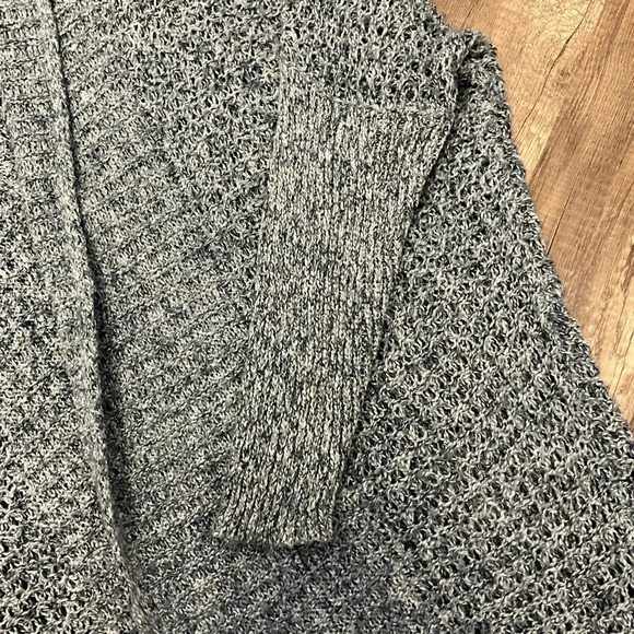 Hollister Chunky Crochet Knit Marled Blue Open Front Cardigan Sweater Womens M/L - Picture 5 of 7